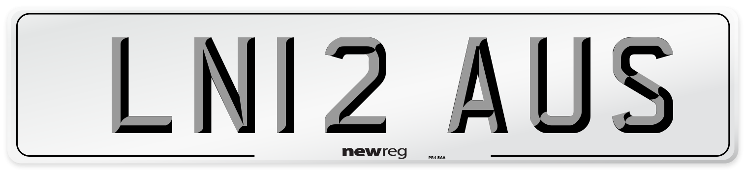 LN12 AUS Number Plate from New Reg